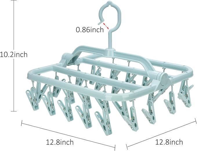 Annaklin Foldable 26-Clip Laundry Drying Hanger for Socks and Underwear