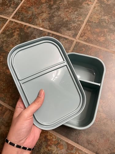 Annaklin Silicone Bento Lunch Box with Lid, Divided Meal Prep Container