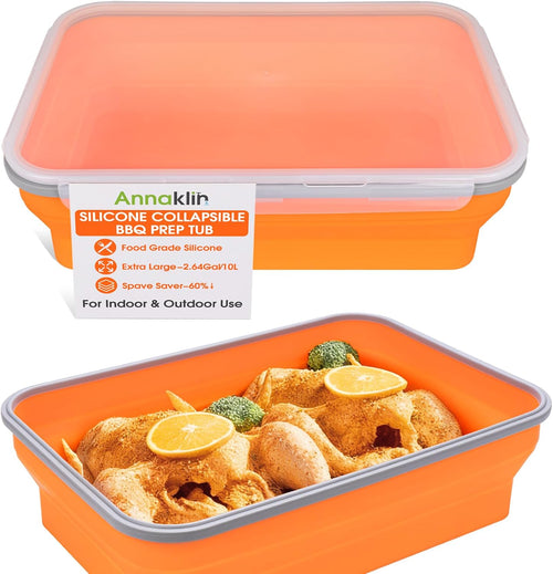 Annaklin collapsible BBQ marinating tub, Orange, 1 pack